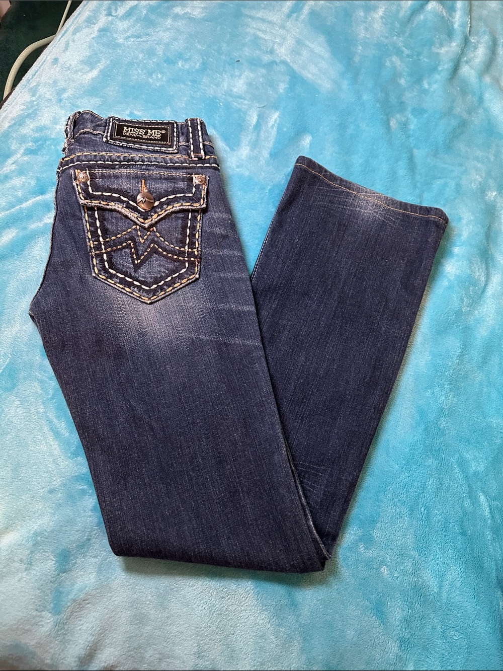 Miss Me Dark Indigo Irene Bootcut Jeans with Embellished Back Pockets #5